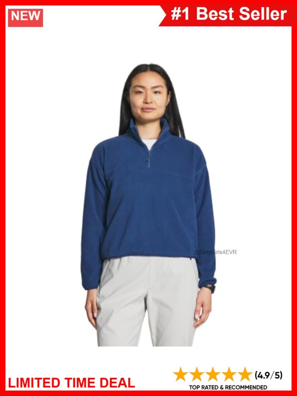 Quarter Zip Micro Polar Fleece Pullover Mock Neck Sweatshirt